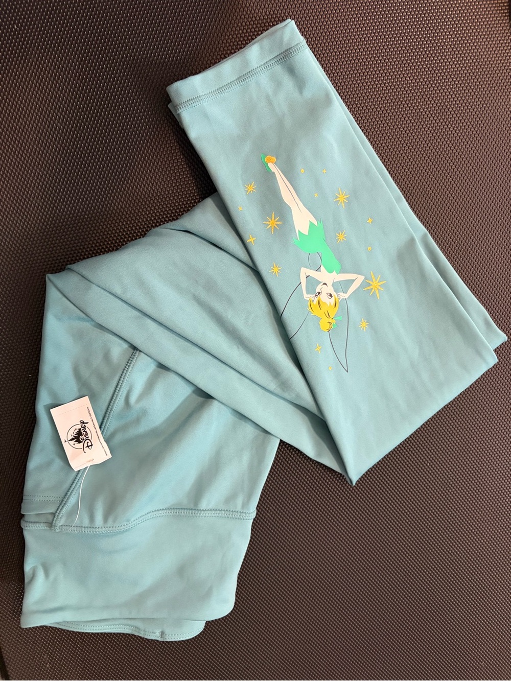 Disney Womens’ Tinker Bell Light Aqua Leggings